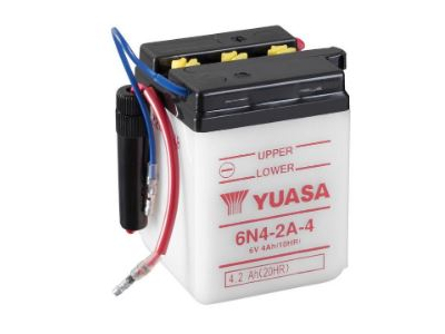 6N4-2A-4 YUASA MOTORCYCLE BATT THIS BATTERY IS IDEAL FOR OL 6V MOTORCYCLES